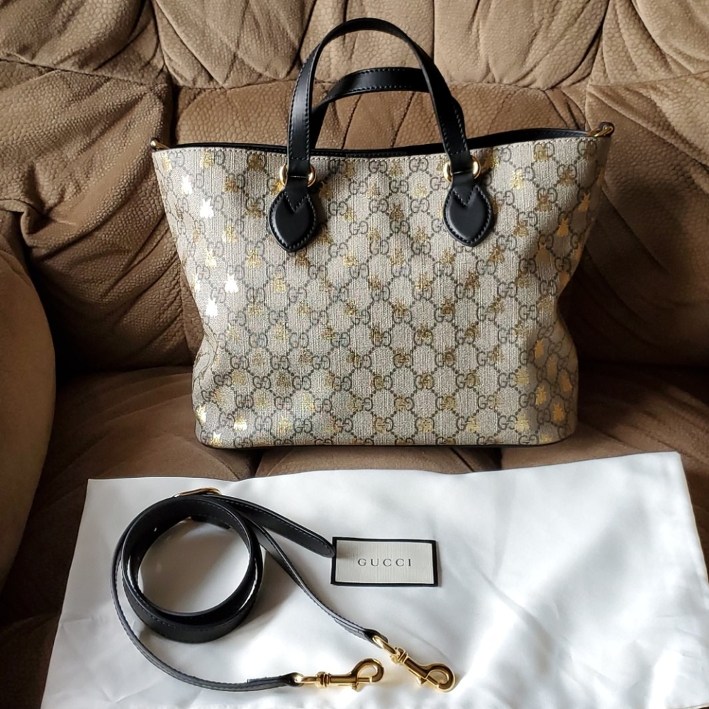 Gucci supreme bee small monogrammed tote - Picture 1 of 16